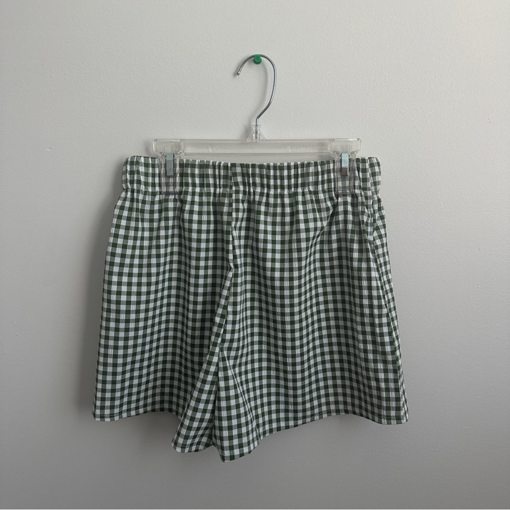 SHEIN EZwear Gingham Print Elastic Waist Shorts